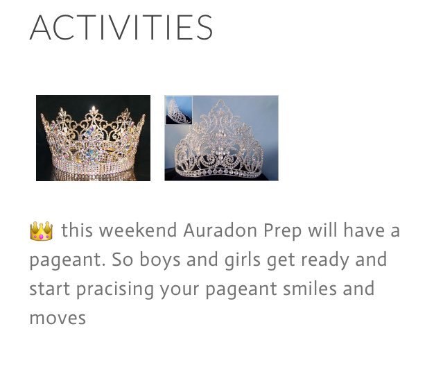 Auradon Prep Saturday.