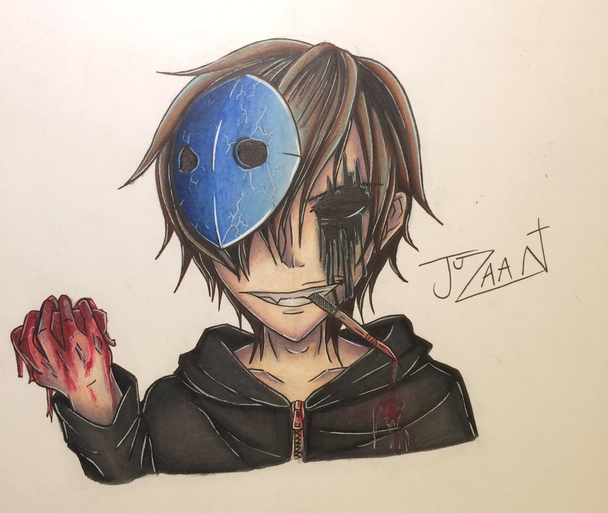 Juzaan On Twitter Eyeless Jack Drawing Creepypasta Anime