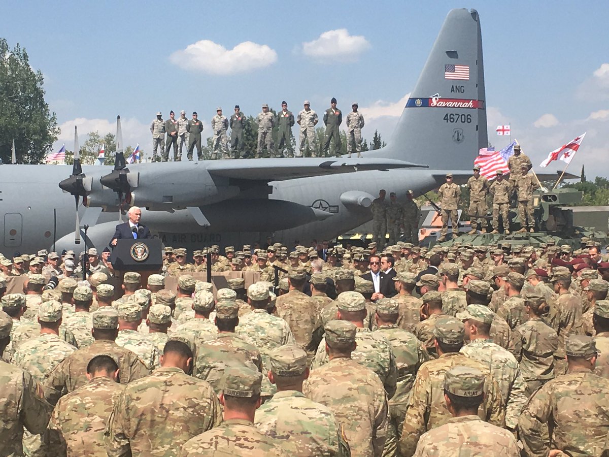 2dCavalryRegt's tweet photo. We had the privilege of attending the @VP speech in Georgia #VPinEurope #VPinGeorgia #NoblePartner #StrongEurope https://t.co/ky358ozhpx