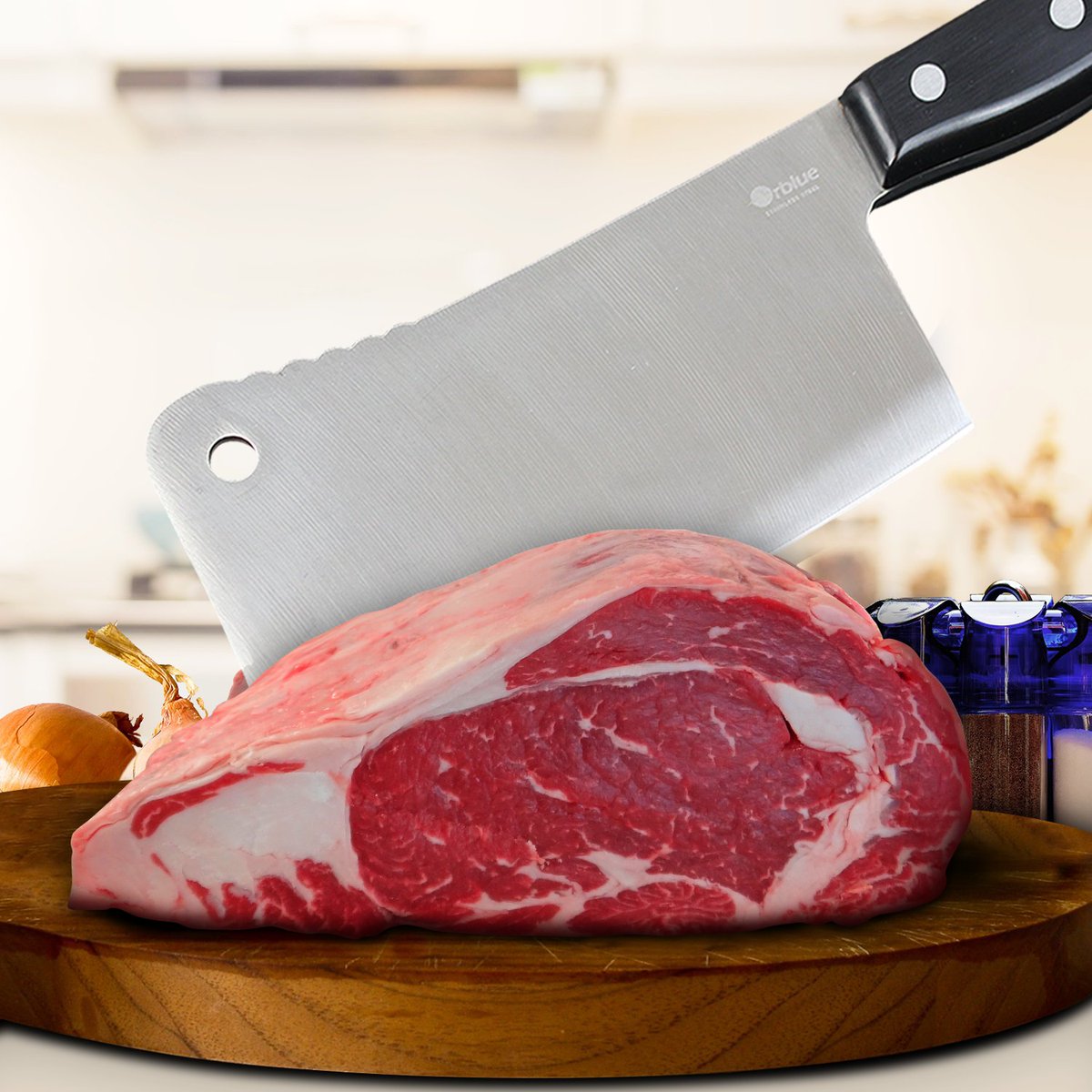 lovingmykitchen's tweet image. 31% OFF Orblue Stainless Steel Chopper-Cleaver Butcher Knife 7-inch Blade! Code: AGBK31FF to get it for only $14.40. amzn.to/2hf2Inf