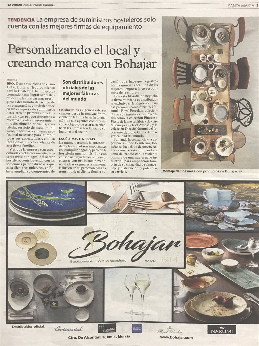 BohajarSL's tweet photo. Con motivo de la festividad de Santa Marta, aquí os dejamos una publicación de nuestra empresa en el diario @laverdad_es   #Bohajar https://t.co/3fQ70VIO03