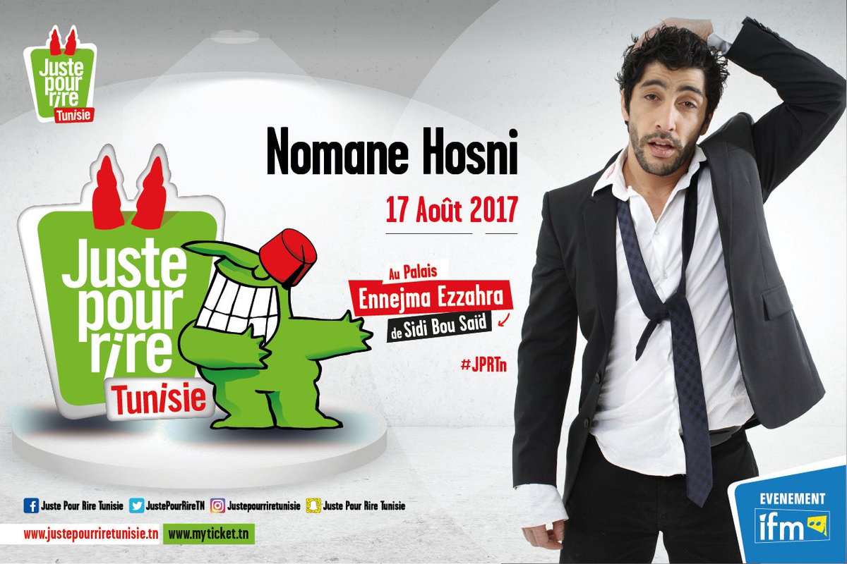 JustePourRireTN's tweet photo. Le 17 août sera avec @lotfiabdelli1 et Nomane Hosni en première partie ;) https://t.co/LnRhiEV0x1