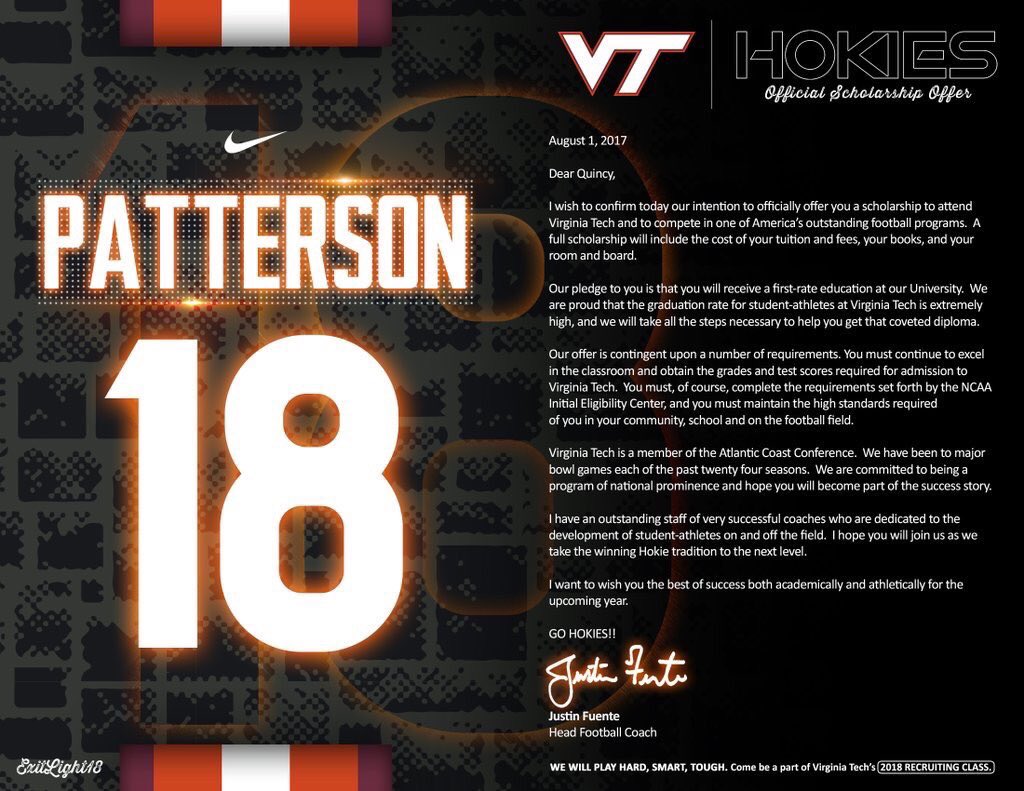 quincy_qb1's tweet photo. Official offer !! 🦃🦃
#hokienation https://t.co/aSBYxr2cbZ