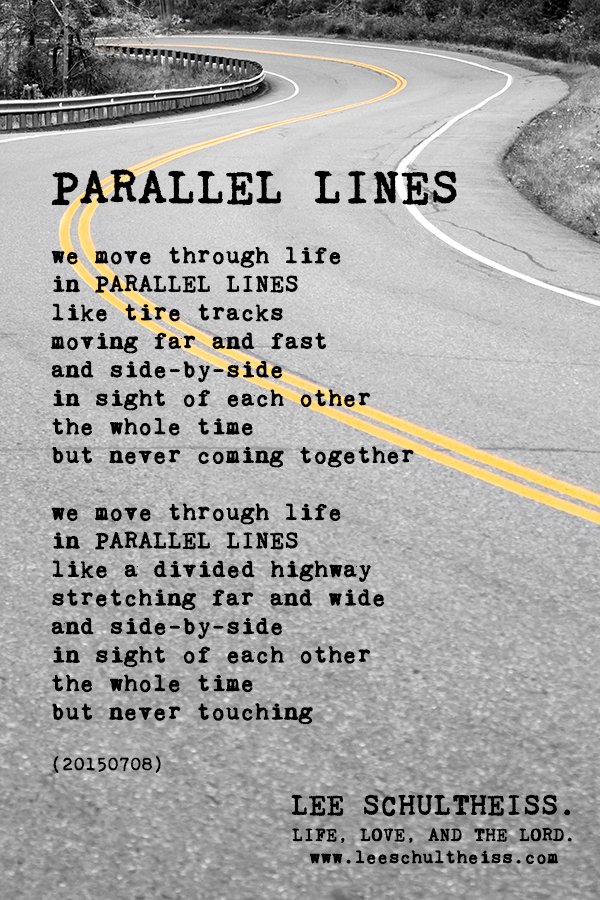 leeschultheiss's tweet image. PARALLEL LINES: we move through life... a.co/bnWQxPa