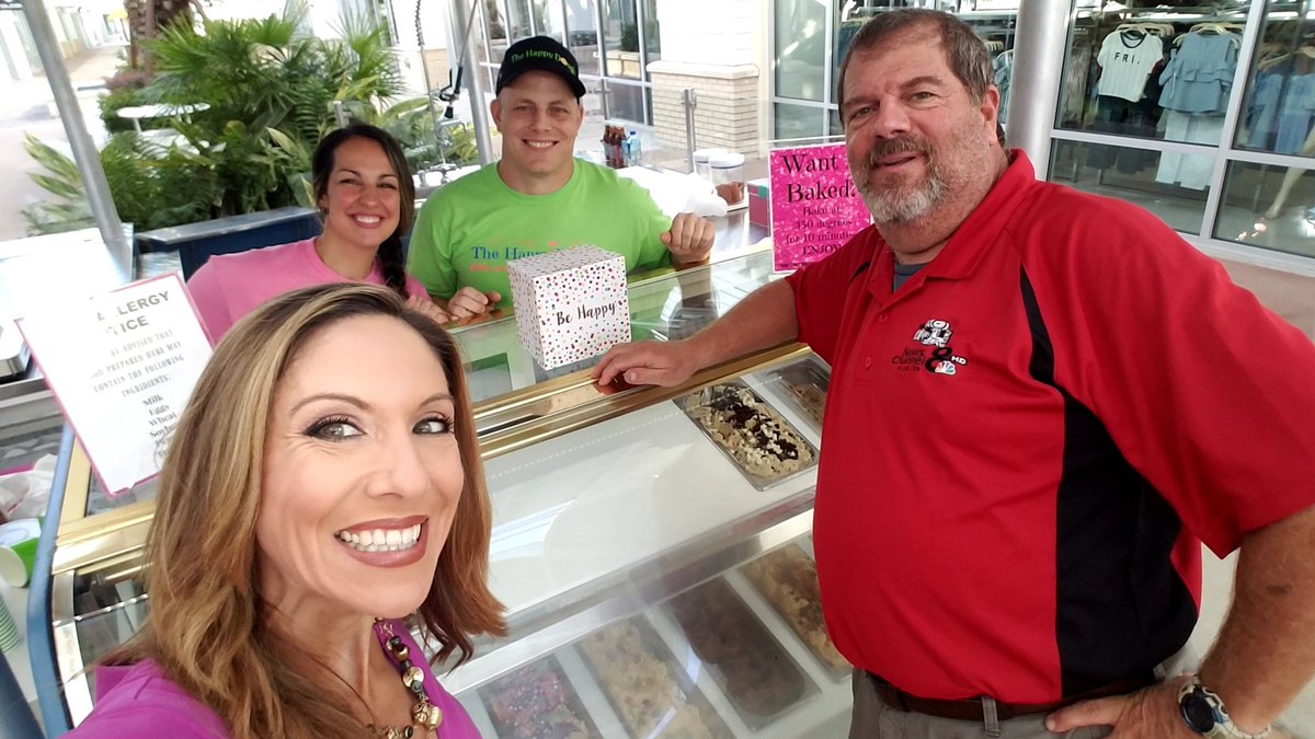 TVMeredyth's tweet image. Fun assignment today! The latest food craze - edible cookie dough in a cup! Yes, please!! At The Happy Dough at @tampapremium outlet!
@wfla