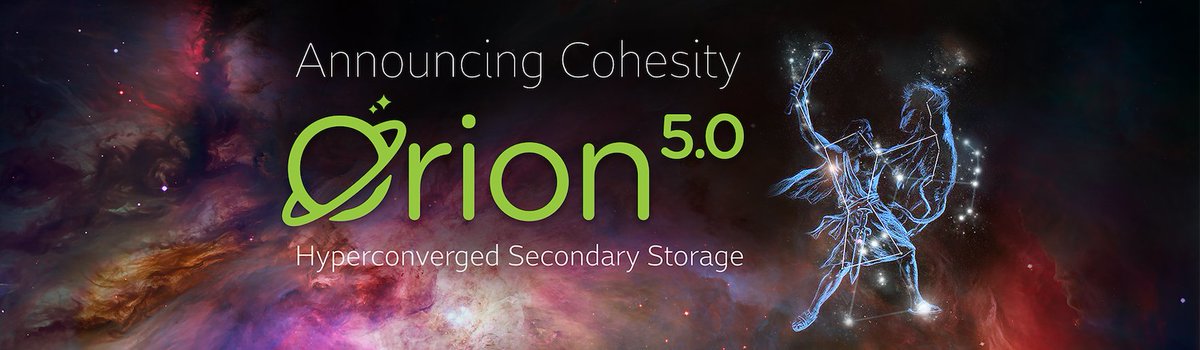 Cohesity's tweet image. Meet #CohesityOrion: The Industry’s First Storage Platform to Consolidate #DataProtection &amp;amp; #BigData Repositories buff.ly/2f3277r
