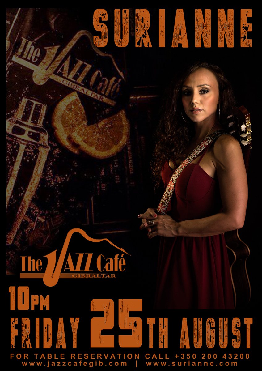 Friday 25th August, live music performance at the ever popular @jazzcafegib. Starts 10pm. See you there #Livemusic #Gibraltar #vistgibraltar