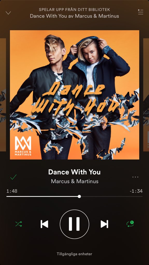 saraagunnaarsen's tweet photo. @gunnarsen_nea @marcusmartinus If you are reading this comment, do like me, go to Spotify and put "Dance with you" on repeat, It's easy and the song is so good! https://t.co/KMsHnjRfce