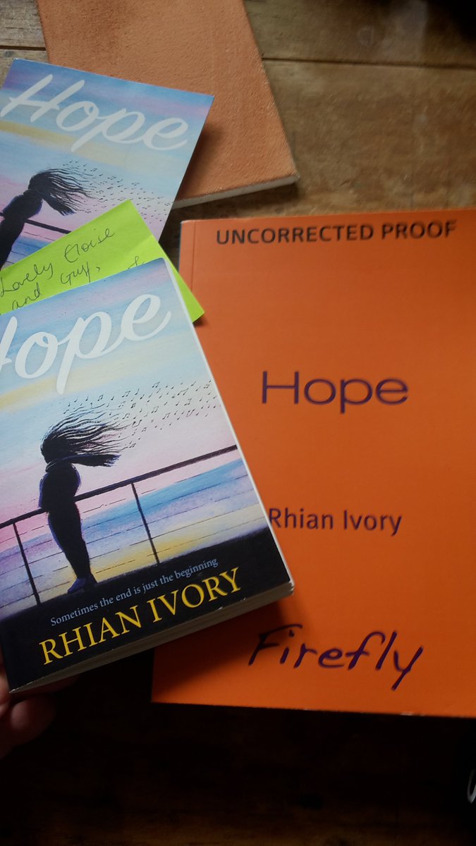 Eloisejwilliams's tweet photo. YAY! TY @Rhian_Ivory for #HOPE &amp;TY for the mention too! We love being called 'disgustingly talented' Goodbye world #amreading @FireflyPress https://t.co/JSAxsC1OGn