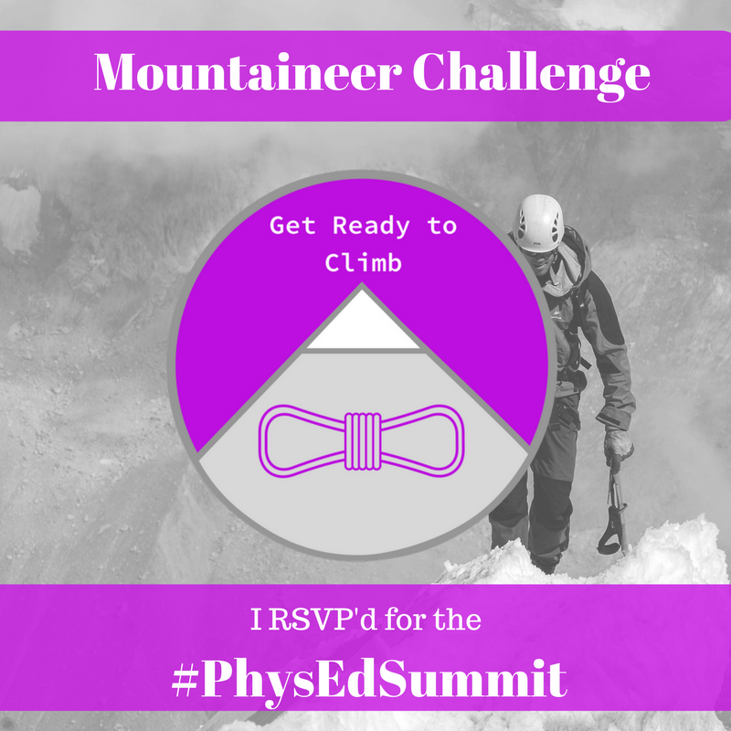 stenger2warner's tweet photo. Just received the get ready to climb badge for registering for #PhysEdSummit! RSVP here to get signed up: https://t.co/fPz3Scc4Yw
#helathed https://t.co/cqHk67eJ2u