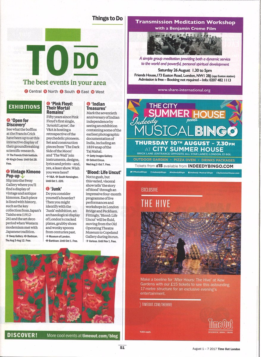 SciGalleryLon's tweet photo. Well would you look at that! We're on @TimeOutLondon's Things To Do! #BLOOD17 #LifeUncut https://t.co/OMHYRiu27T