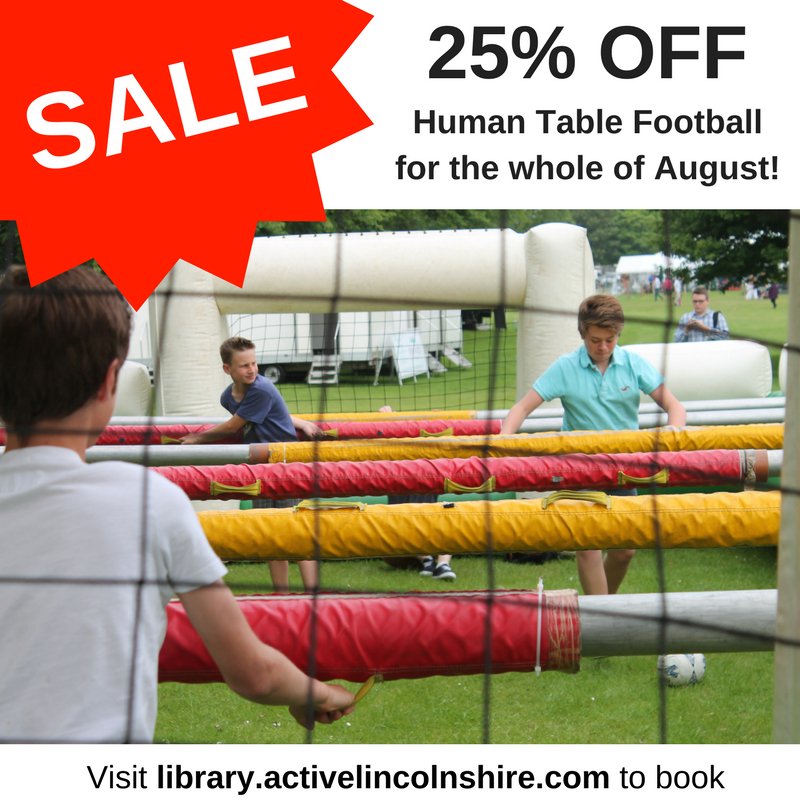 ActiveLincs's tweet photo. 📣 There's 25% off the price of our popular Human Table Football for the whole month! Visit https://t.co/a6YeMkZUkM for more information. https://t.co/1Drh6Lizqo