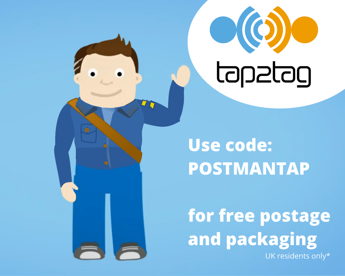 Tap2Tag's tweet photo. To show our appreciation to all of our followers, we would like to offer FREE standard P&P with any devices you may purchase on our website! https://t.co/lZ940iM6np