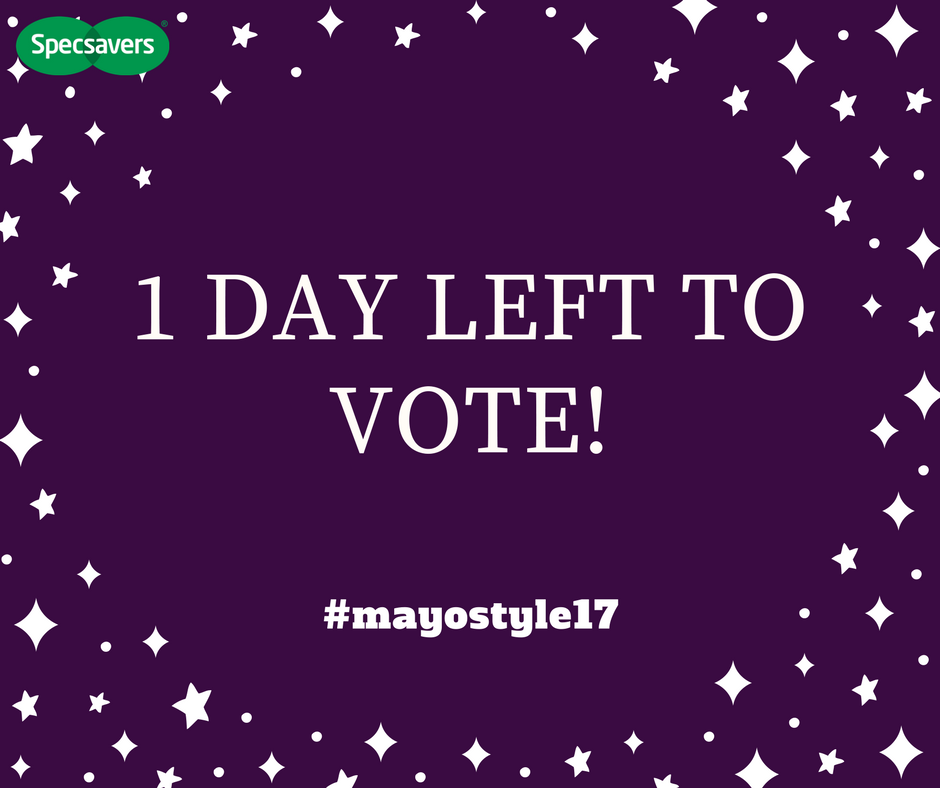 MayoStyleAwards's tweet photo. *1 DAY*
Today is your last chance to vote for this years Mayo Style Awards! https://t.co/WFvpWFRvjC https://t.co/k9a0NvDHXN