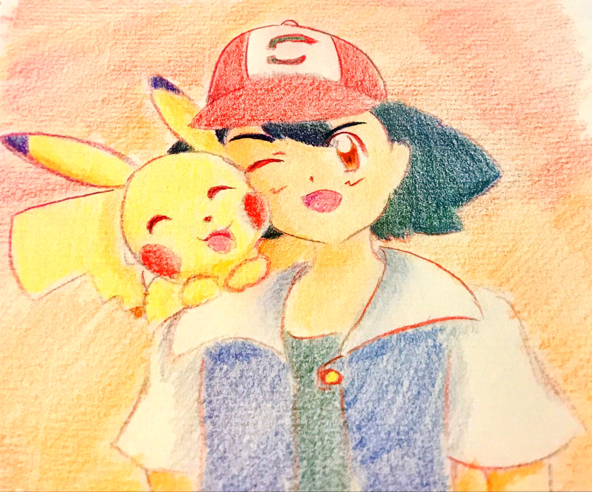 ルーア Twitterissa ポケイラ ポケモン サトシ ピカチュウ イラスト アナログ キミにきめた すごく感動して描きました タイトル ずっといっしょに