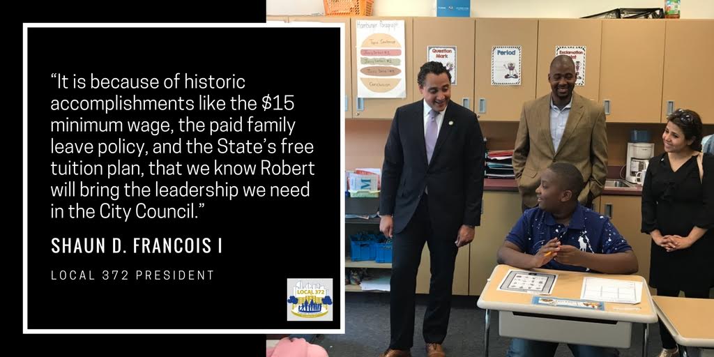 A sincere thank you to <a href="/Local372Union/">Local 372</a> for your endorsement! #VoteRJR #D8 conta.cc/2hguFLq