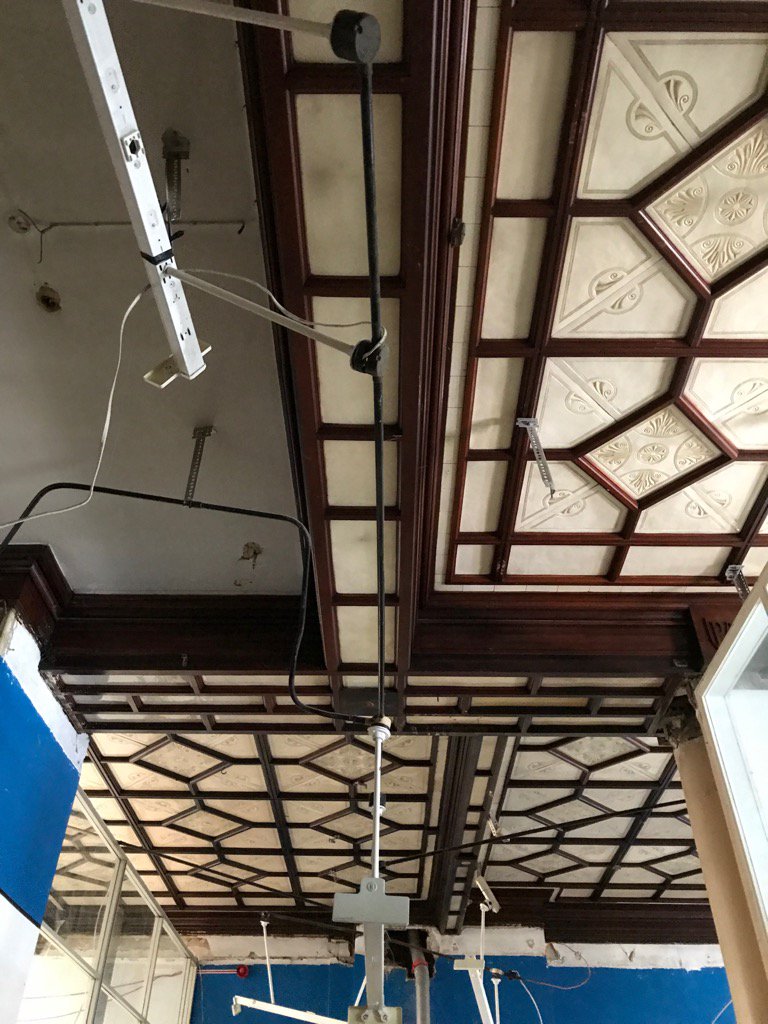 focusdesignltd's tweet photo. What a discovery! Ceiling designed by Alfred Waterhouse in our new restaurant project @ArchitectsJrnal @WofInteriors https://t.co/5ZADulCZuo