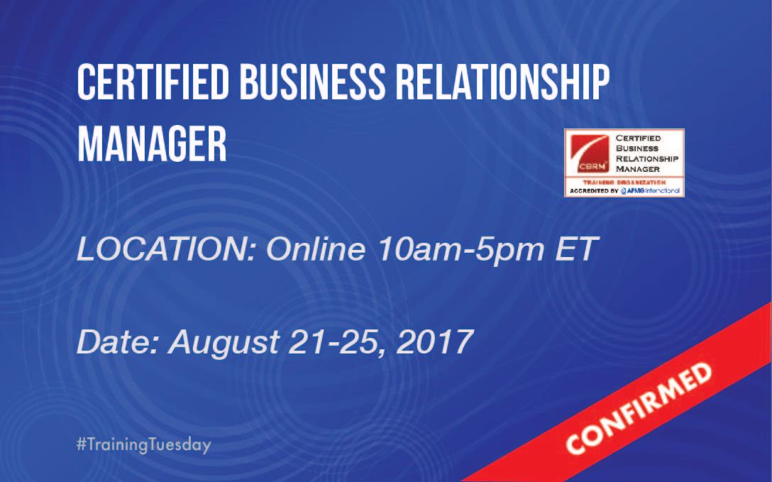#TrainingTuesday Confirmed CBRM Course coming up August 21-25. For more information you can check here:buff.ly/2h6HR5j