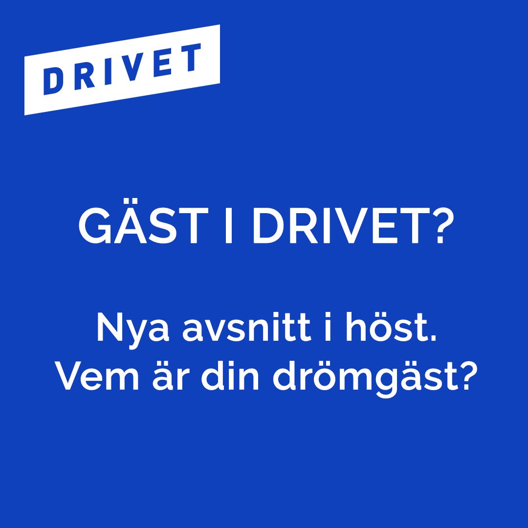 DrivetPodcast's tweet photo. Vem är din drömgäst? Nya avsnitt i höst. Tipsa oss gärna! https://t.co/KSy3qXVzPF