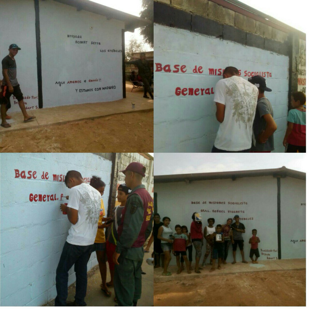 MJRobertSerraSF's tweet photo. Gran pinta de murales en la Base de Misiones #ARENALES y rescate de una pare. 💪
#YoSiSoyRobert
#PazParaVenezuela
#JuventuDeOro https://t.co/P1Y6RJxQBu