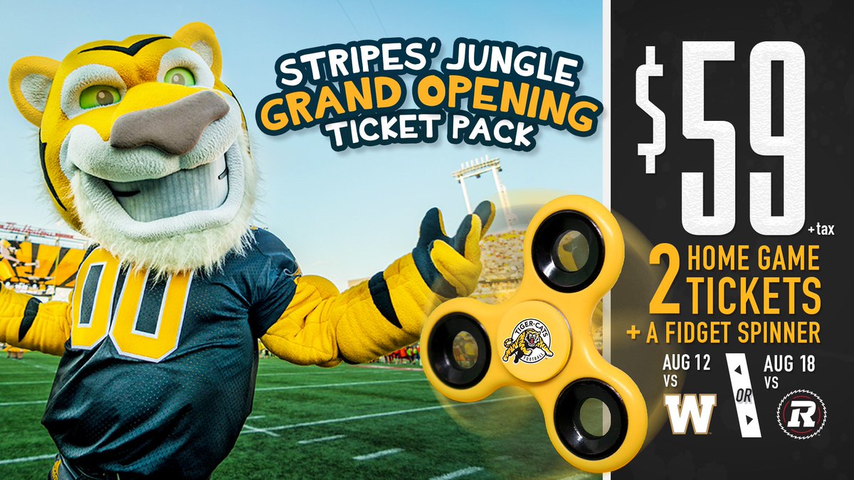 A bye week follows the season opener for the redblacks, who will pay saskatchewan … Hamilton Tiger Cats Mascot : Hamilton Tiger Cats On Twitter Be The First On Stripes Jungle Fidget Spinner Tickets Pregame Access Stripes Jungle Pack Https T Co Yyiiauv13g Https T Co Wd4p686x7w