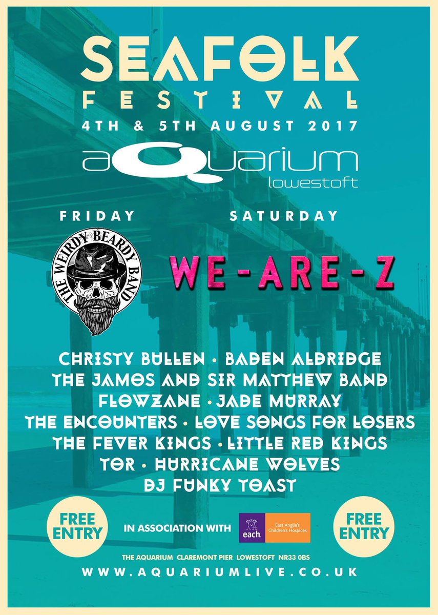 We can't wait for the first ever <a href="/seafolkfestival/">Seafolk Festival</a> this weekend at the Pier! #freeentry #lowestoft #livemusic