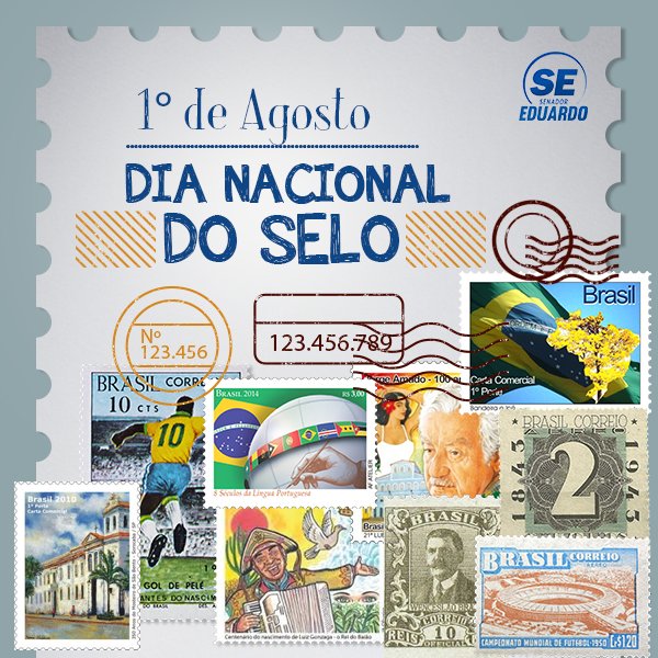 Dia Nacional do Selo  1 de Agosto - Calendarr