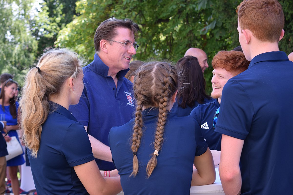 ukinhungary's tweet photo. Ambassador Lindsay welcomed @TeamGB after they have won 10 medals @gyor2017. #sportisGREAT #EYOF2017 #UKandHungary https://t.co/e8yUbTWT7H