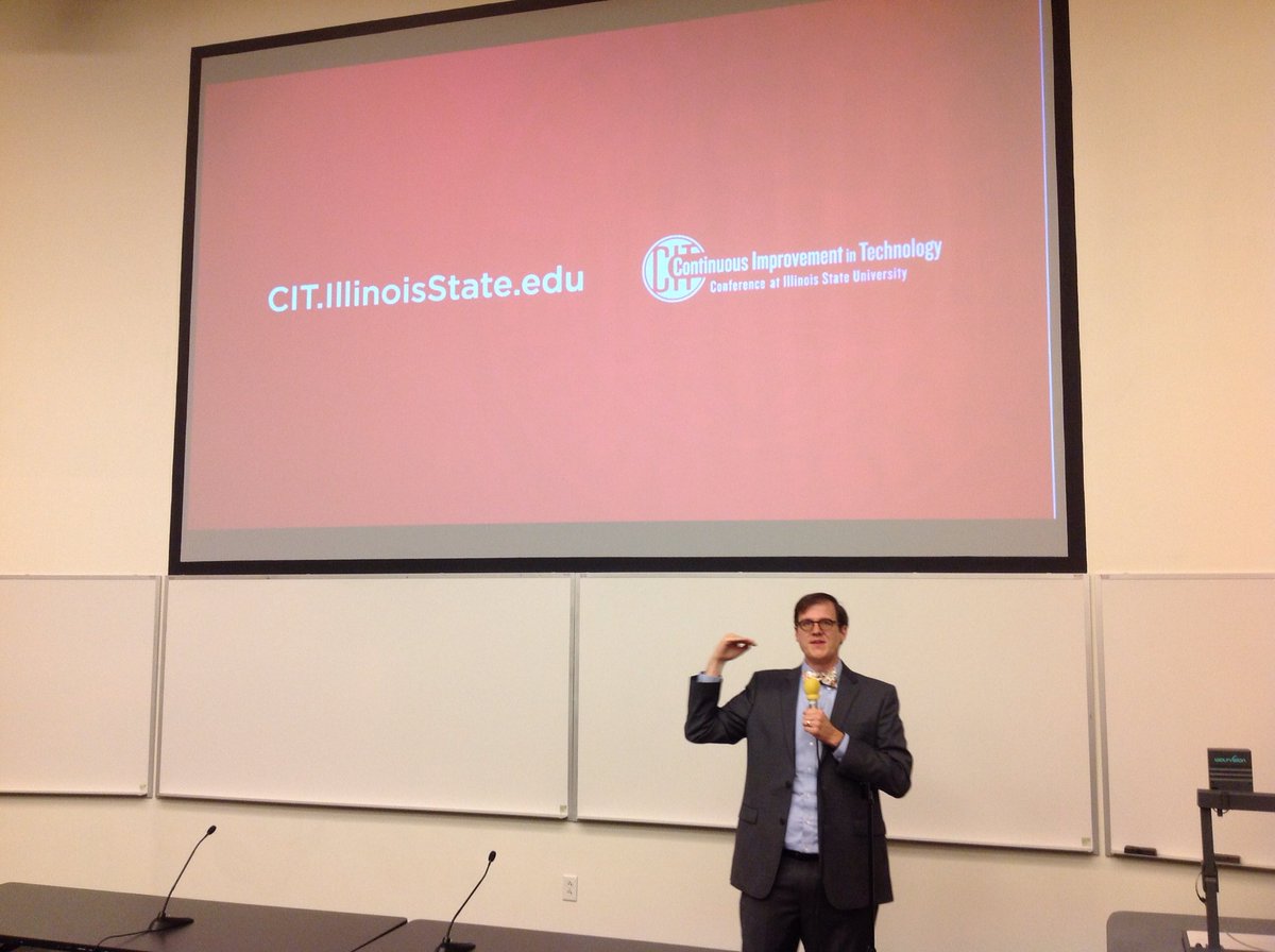 ISUITHelp's tweet photo. #isucit planning committee member Paul Unsbee kicks off the IT News and introduces LJ. #bow tie https://t.co/iGlEZCUMCj
