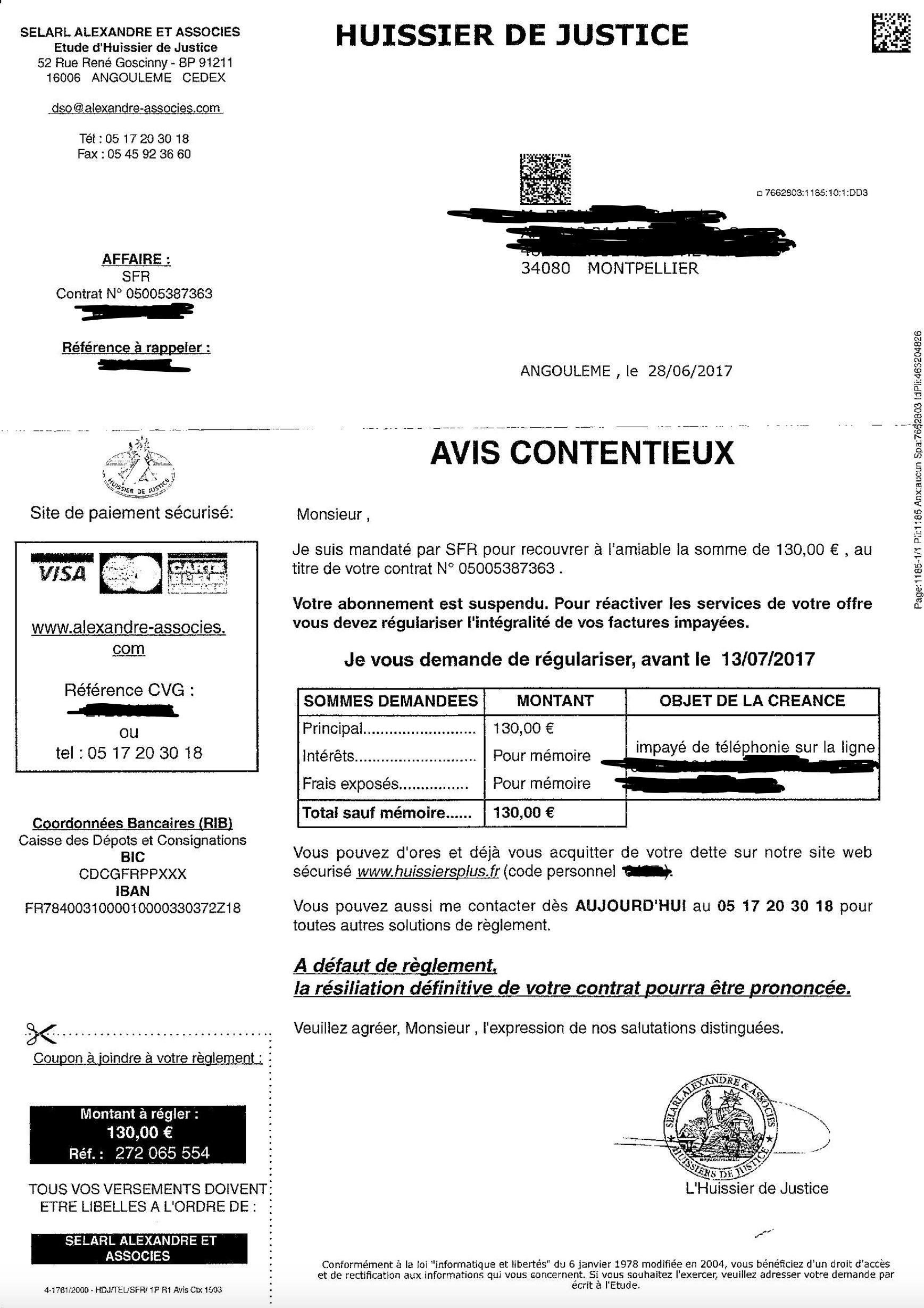 Olivier Bernasson on Twitter "Le site de de paiement HuissiersPlus vers lequel renvoie le