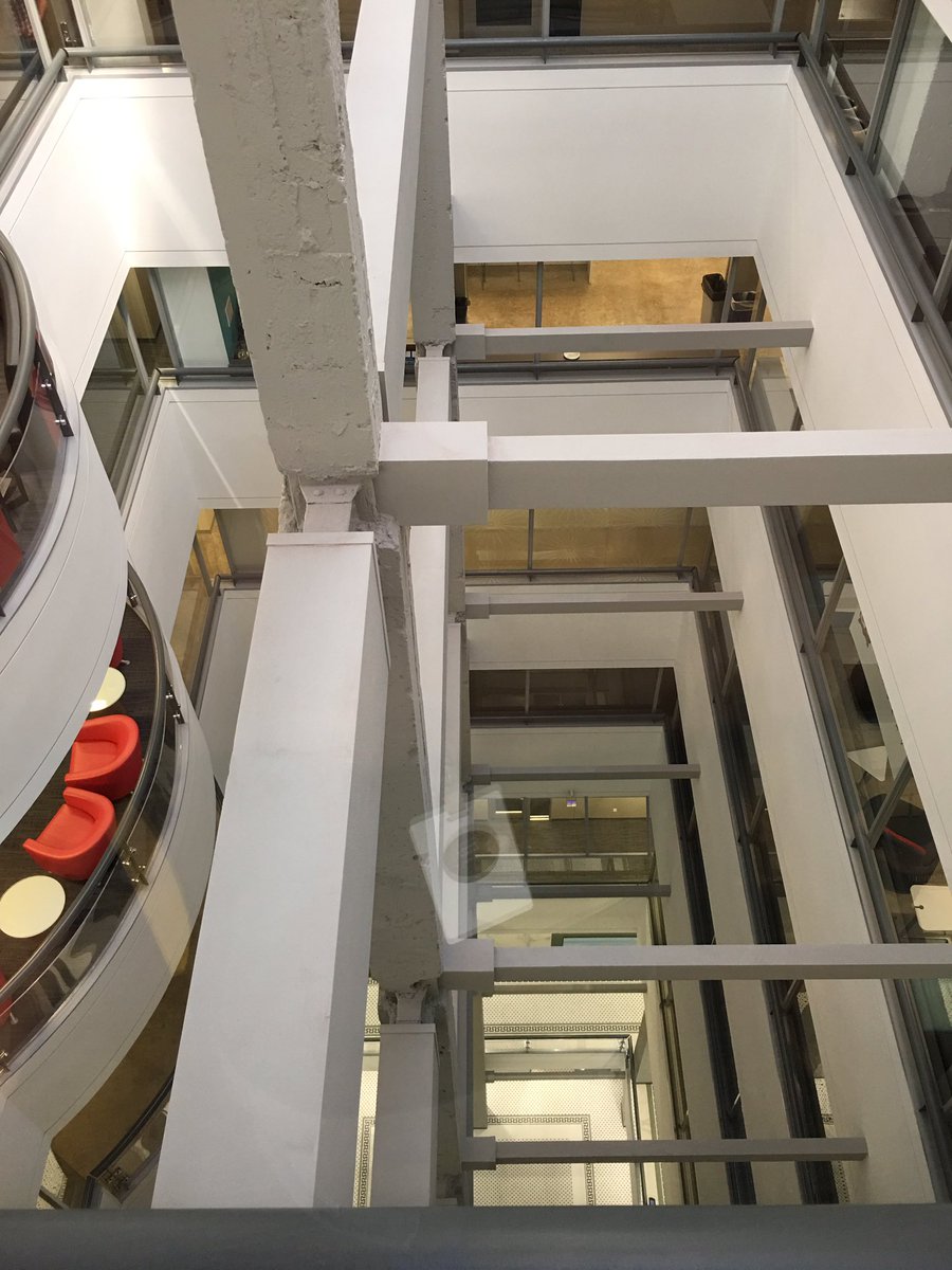 SamDelEC's tweet photo. 8 floors full of tech. Awesome examples of collaboration, creativity, and thinking outside the box. @Geekdom #ecdl17 #ecisdtweets https://t.co/X8XxQtnh1M