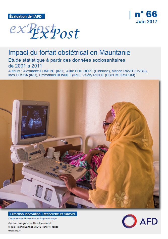 #Evaluation de projet #AFD : mesure de l’effet de la disponibilité du forfait obstétrical sur la qualité des soins maternels en #Mauritanie
