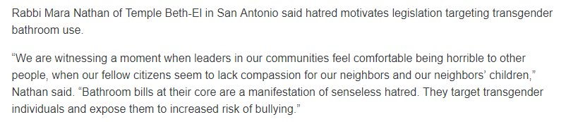 TheRAC's tweet photo. In #Texas Rabbi @marasnathan raises her voice in a powerful coalition 4 #transgender rights @statesman #YallMeansAll https://t.co/sFaxr5MerH https://t.co/EugOdtr39B