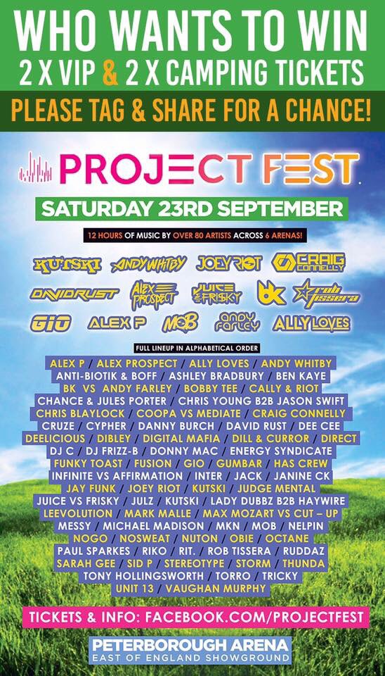 WHO WANTS TO WIN 2 X VIP &amp; 2 X CAMPING TICKETS? Head over to Facebook for full info ▶️facebook.com/events/1143432… #Projectfest2017