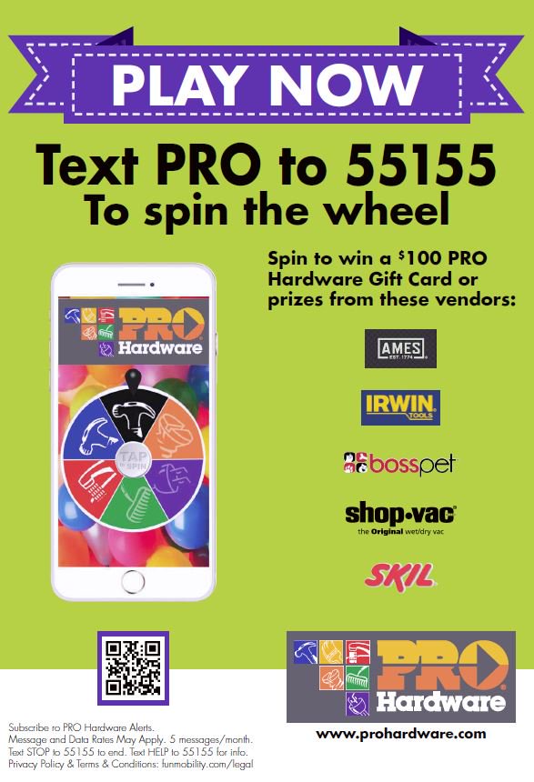 PROHardwareDIY's tweet photo. #SpintoWin great prizes from @AmesTools, @IRWINtools, @BossPetProducts, @ShopVacCorp, @SkilTools! #ShopLocal https://t.co/CcgOFO7Otk https://t.co/neDl3iPSID