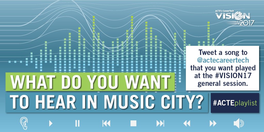 Only 4 months until #CareerTechVISION17 – Help us choose our playlist and hear your song choices in Nashville!