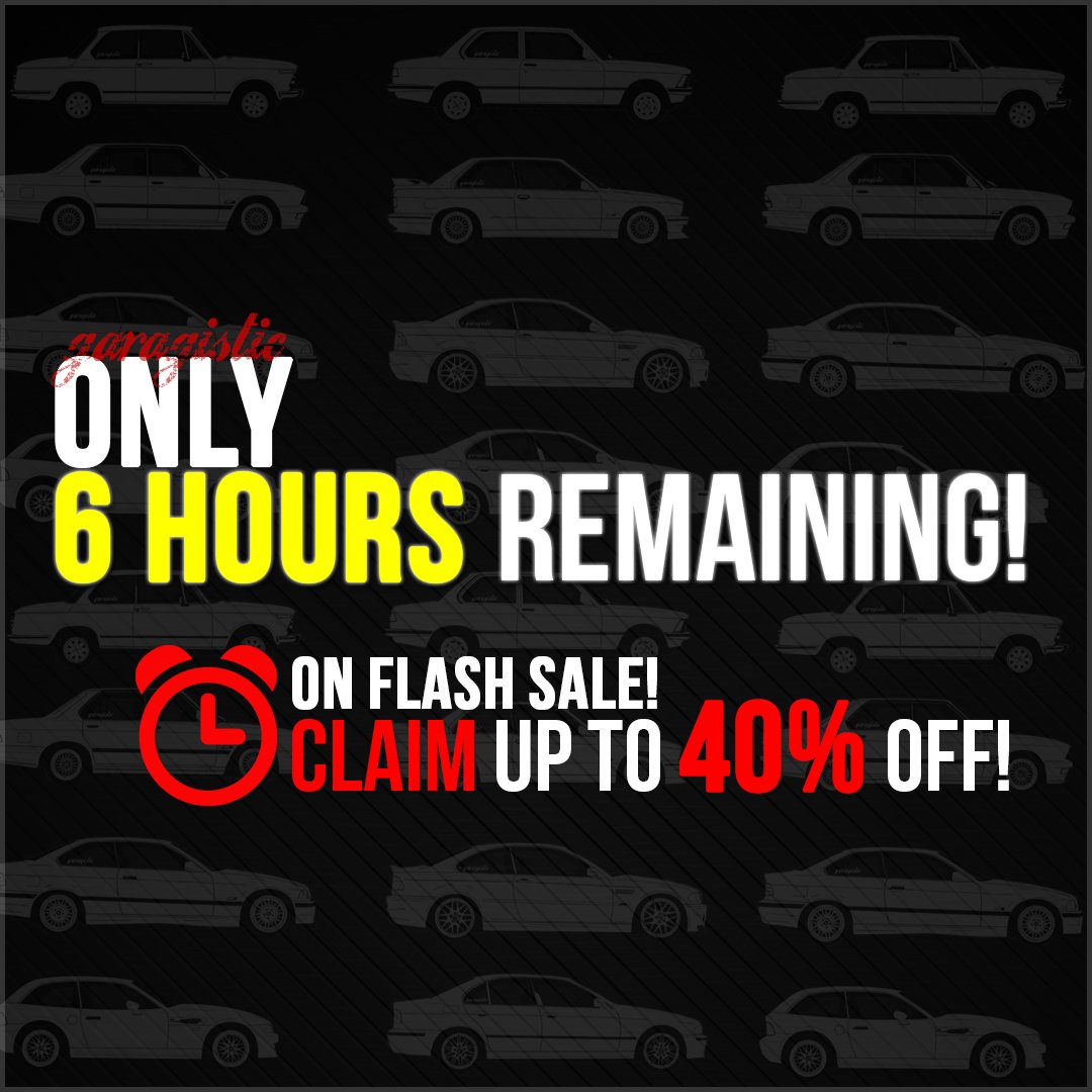 Garagistic's tweet photo. 6 hours remaining on flash sale! Up to 40% off! https://t.co/La34AyJENf
#garagistic #e30 #e30owners #e36 #e46 #e30drift #e30track #bmwe30 https://t.co/OSx1zLlnwP