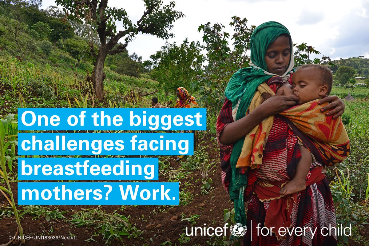 UNICEF's tweet image. Women at work need a dignified &amp;amp; supportive environment to breastfeed. RT if you agree. uni.cf/Bm1lk #WBW2017
