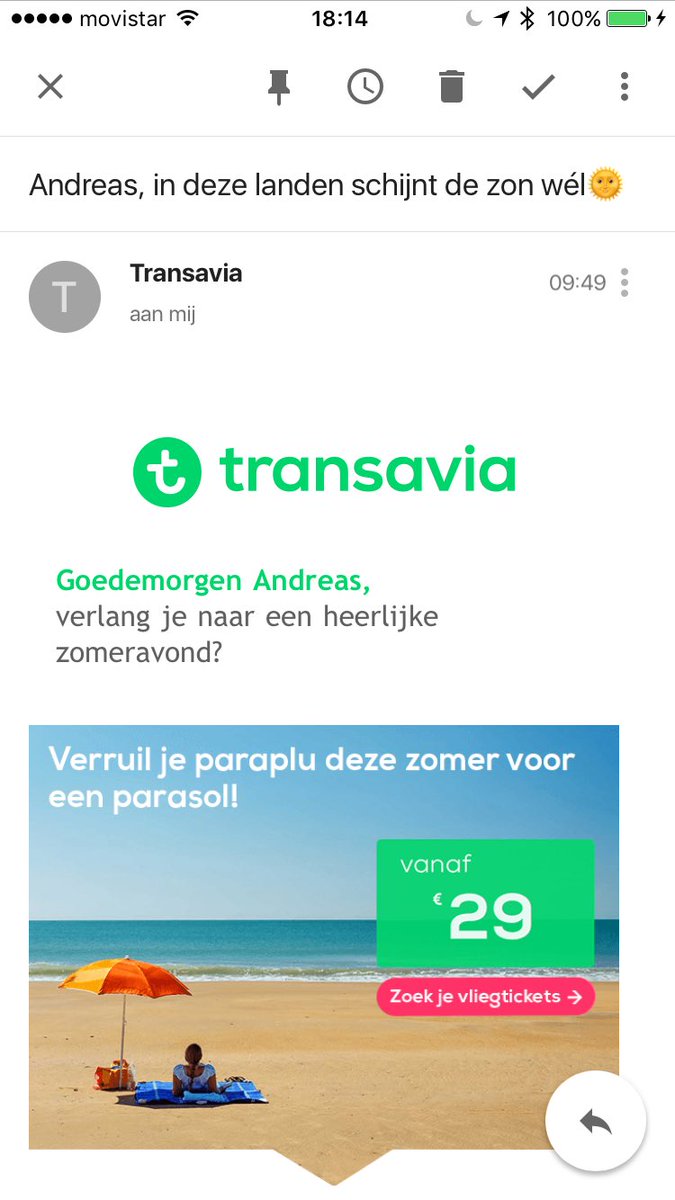 Time for a new marketing program <a href="/transavia/">transavia</a>  you flew me to the sun already and it's seriously nice and sunny here in Altea