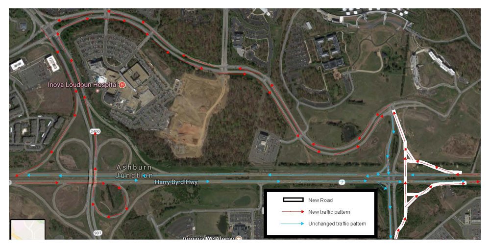 A change in the traffic pattern at Route 7 and Ashburn Village Boulevard is set to begin Wednesday August 2, 2017. bit.ly/2wi0Psr