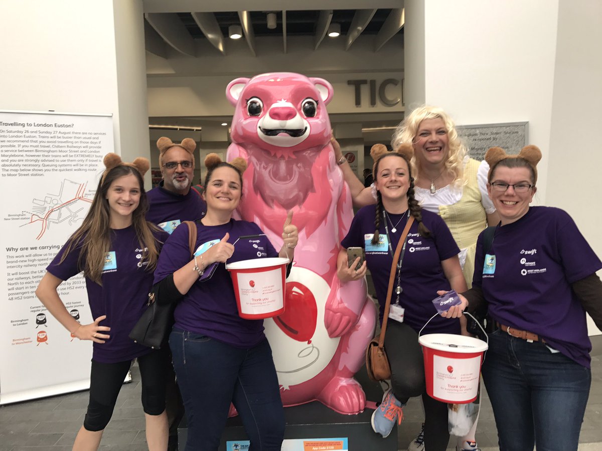 TransportForWM's tweet photo. The @Bham_Childrens the bear that cares and bear hug @NetworkRailBHM official done! #nwmbears https://t.co/dTYRBhOFLf