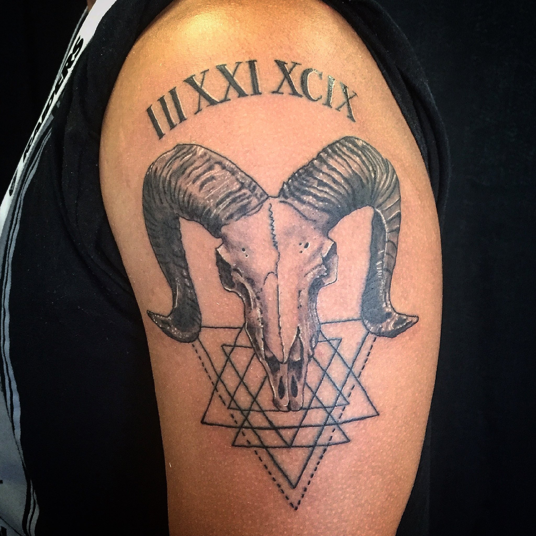 Mantra Tattoo - Ram skull chest piece by @doublescribbles... | Facebook