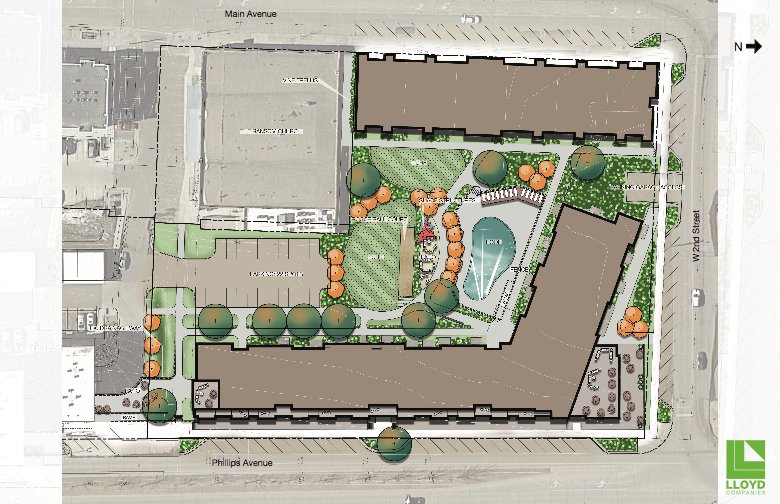 CitySiouxFalls's tweet photo. .@LloydCompanies has been selected to redevelop the Uptown site at 2nd and Phillips. This $43.5M investment will be hopping by spring 2019! https://t.co/BnI8nvSzoM