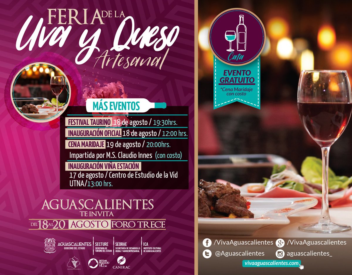 Aguascalientes's tweet photo. ¡¡Feria de la Uva y el Queso Artesanal en #ForoTrece!!
Tenemos muchos eventos disponibles. https://t.co/HffdCB0Q2i #SiTeGustaCompártelo https://t.co/Bq9GN9NpuG