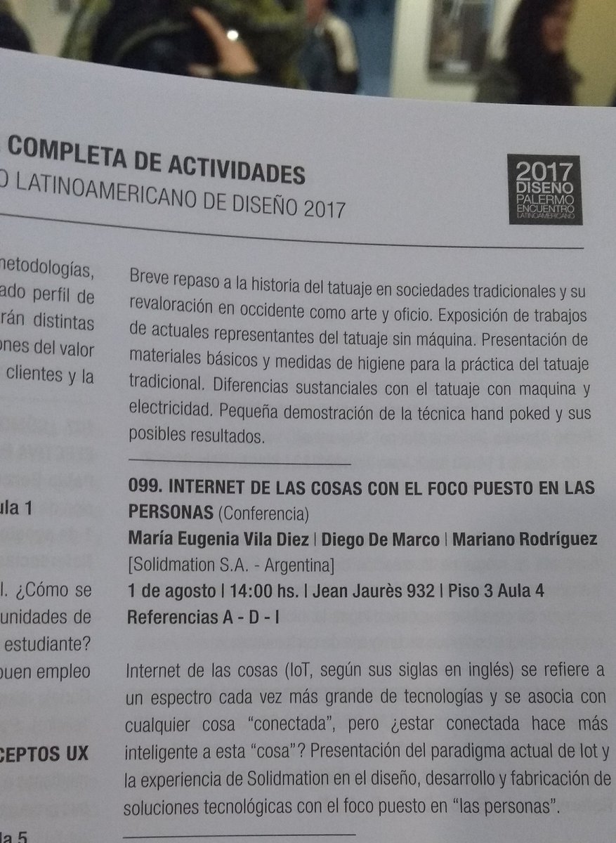 maruvila's tweet photo. A las 14hs. Internet de las cosas con el foco en las personas #IoT #tecnologia en @encuentrolatino #solidmation https://t.co/89xsLa7QTa