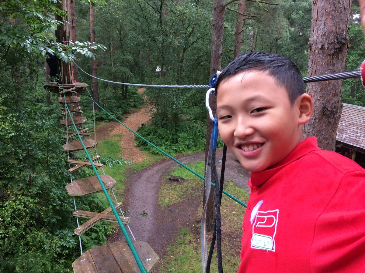 SJBsummerschool's tweet photo. The @SJBWindsor Summer School went to the @TheLookOutBFC on Saturday, before climbing in the canopy with @GoApeTribe. #rainwontstopus #wet https://t.co/zdpXeK2DN0