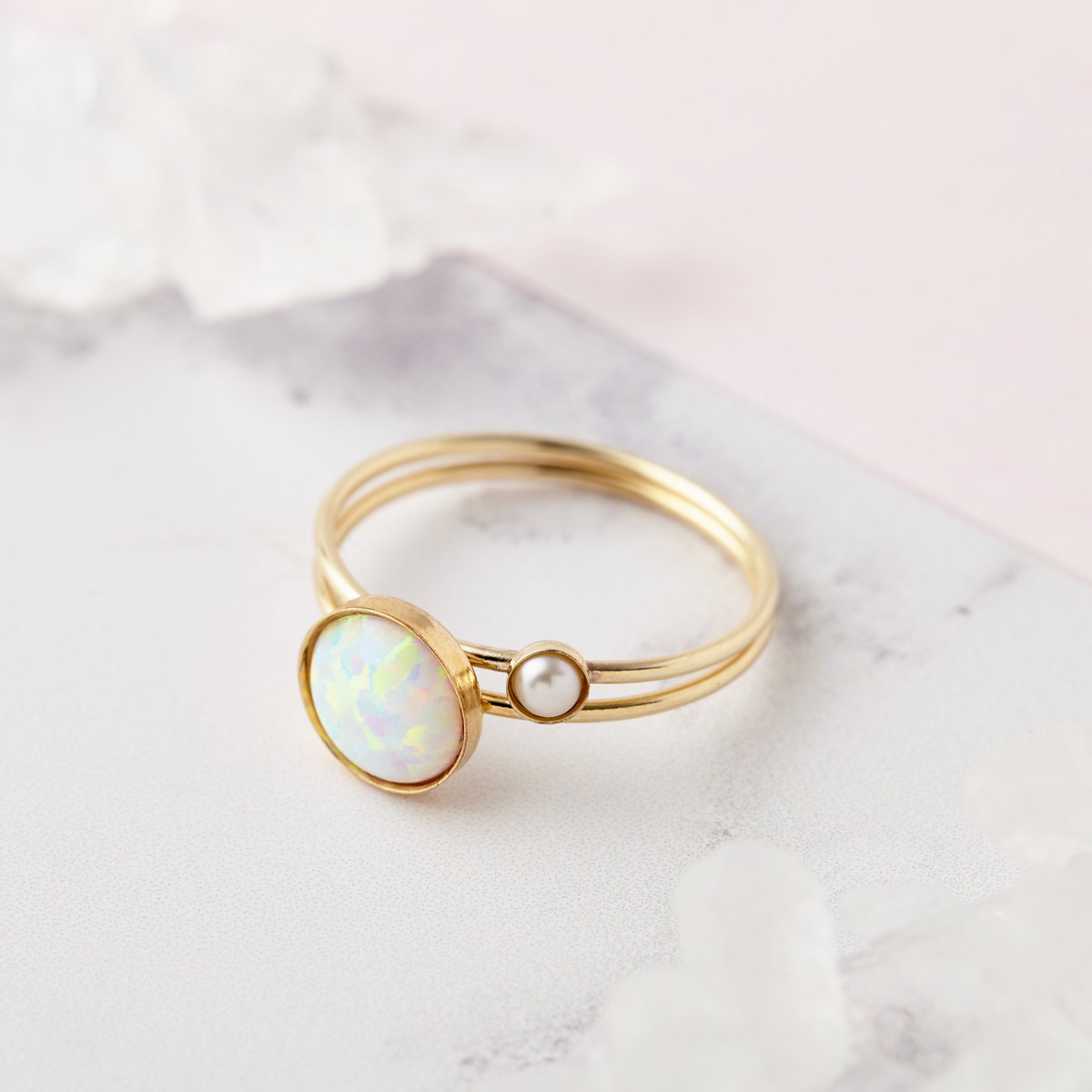 misskukie's tweet photo. Discover our sold out Opal &amp; Pearl Ring Set. Perfect for stacking. 
Now back in stock. 
#love #jewellery #misskukiejewellery #rings https://t.co/WJVGLEHzHs