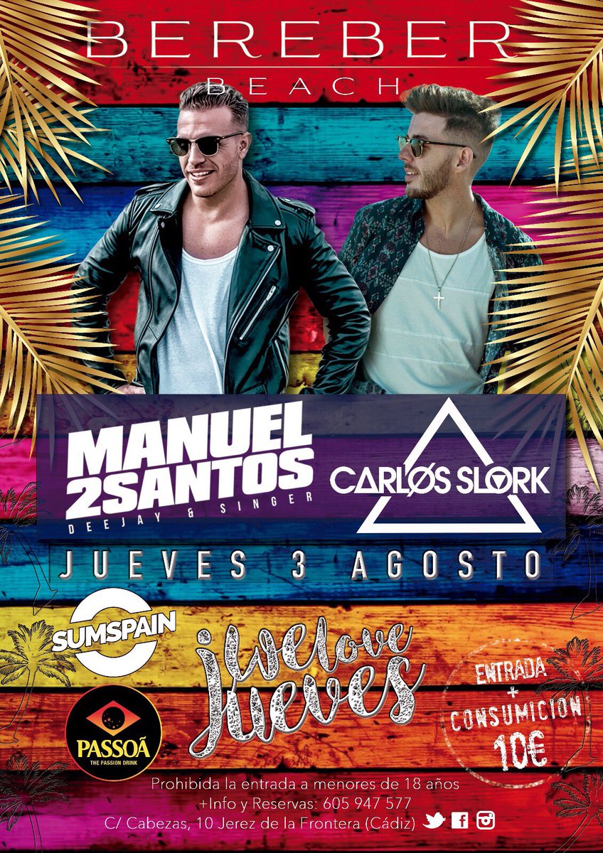 We L💙VE JUEVES 
Esta semana 2 grandes!!
Manuel 2Santos y Carlos Slork!!!
<a href="/Manuel2SantosDJ/">Manuel2Santos</a> <a href="/CarlosSlork/">Carlos Slork</a>