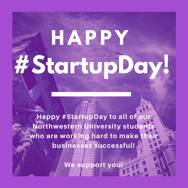 FarleyCenterNU's tweet photo. Happy #StartupDay from the @FarleyCenterNU to all of our #entrepreneurial @NorthwesternU students and alumni! We support you! https://t.co/qXoqmUHVpg