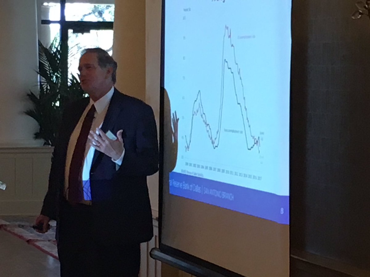 Jim_Forsyth's tweet photo. Dallas Fed Chief Economist Keith Phillips is bullish on San Antonio, Texas economies https://t.co/OGrkIVbijR